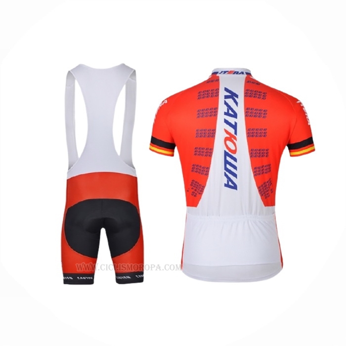 2018 Ropa Ciclismo Katusha Blanco Rojo Mangas Corta y Culotte Corto